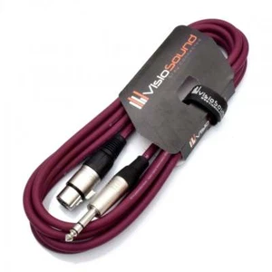 Hembra XLR a Cable Jack Estéreo TRS 6.35mm / Balanceado / Cable audio 3m Púrpura - Imagen 1 de 2