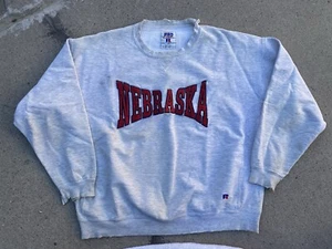 Vintage Russell Athletic Pro Cotton Nebraska Cornhuskers Football Sweatshirt XXL - Picture 1 of 6