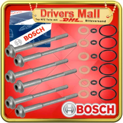 6x METZGER Injektor Schraube +BOSCH Dichtring CR Einspritzdüse VW AUDI 3.0 TDI - Bild 1 von 4