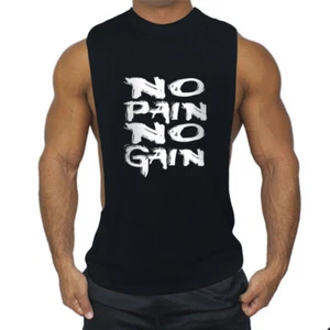 Para hombre Verano Fitness Prendas para el torso sin mangas Algodón Gimnasios Cordón Chaleco de Entrenamiento - Imagen 1 de 11
