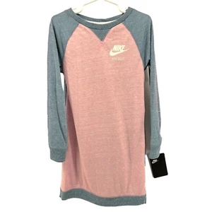 Nike Dress Girls 5 Pink Long Sleeve Sweatshirt Logo Just Do It 36D717 - Picture 1 of 9