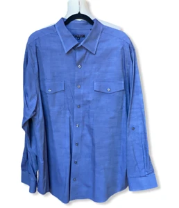 Camisa de vestir informal para hombre SYNRGY manga larga azul talla 1XL - Imagen 1 de 12