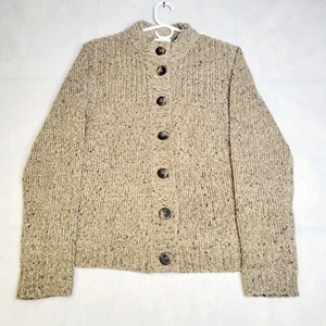 Charter Club Neutral Button -Up Sweater Cardigan L 4% Wool Women New With Tags - Picture 1 of 9