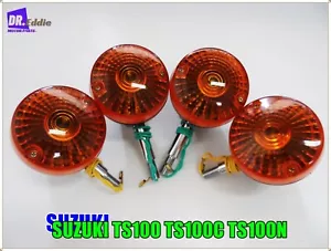 Fit Suzuki TS100 TS100C TS100N Front & Rear Turn Signal Black Set **bi4868** - Picture 1 of 5