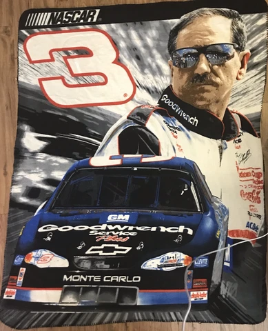 2005 Dale Earnhardt #3 Nascar Goodwrench Micro Raschel Throw Blanket NOS 50”x60” Cover