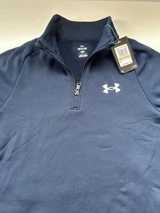 Under Armour Sweatshirt Men’s Small  Blue Pullover  1/2 Zipper New With Tags - Picture 1 of 2