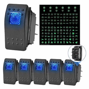 6x Rocker Switch 4 PIN Blue LED Light Switches For Can-Am / Arctic Cat ATV UTV - Picture 1 of 6