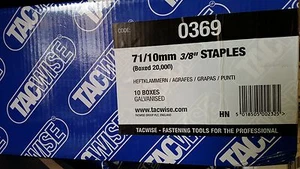 1 Carton (200,000) Tacwise 0369. 71/10mm Galvanised Upholstery Staples - Picture 1 of 3