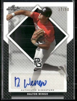Dalton Wingo 2016 Leaf Perfect Game Black Auto 17/50 - Image 1 of 2