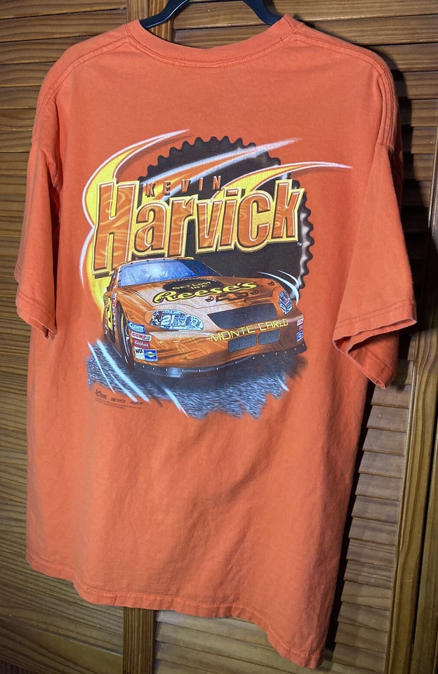 Vintage Kevin Harvick Reese’s #21 Full Print Shirt NASCAR Mens XL Busch Series - Image 1 of 4