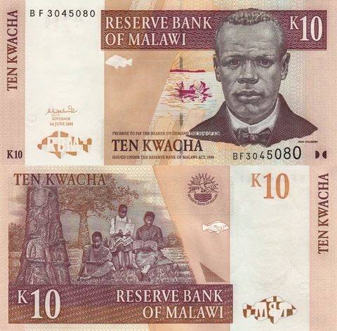 Malawi 10 Kwacha (1.6.2004) - Chilembwe/Bush School p-51 UNC Cover