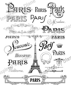 Furniture & Wall Sticker Decals Shabby Chic French Image vintage Stickers 567