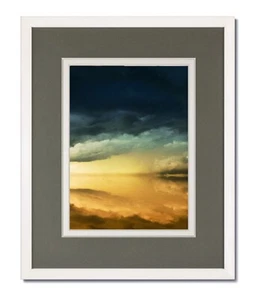 11x14 EcoLine weißer Bilderrahmen mit grau/weißer Matte für 8X10 - Bild 1 von 2