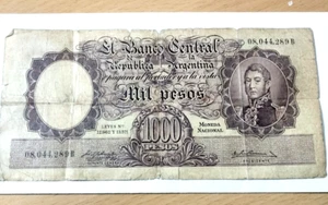 OLD ARGENTINIA 1000 PESOS #08,044,289B EL BANCO CENTRAL REP ARGENTINIEN SAN MARTIN - Bild 1 von 10