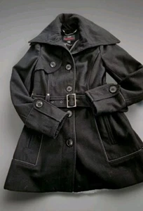 Miss Sixty M60 Women's Brown Wool Blend Jacket Belted Waist Size XS Pea Coat. OC - Picture 1 of 7