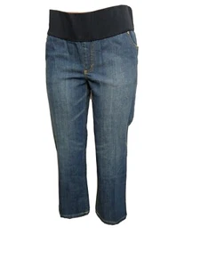 Liz Lange Maternity Women New Size 8x23"L Maternity Denim Crop Jeans Pull on(#m9 - Picture 1 of 7