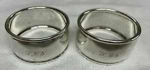 Tiffany & Co Markers 4638 Sterling Silver Napkin Holders Monogram - Picture 1 of 4