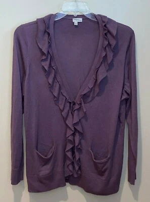 NUEVO Suéter Cárdigan Suéter Nordstrom Mujer Halógeno para Encore Lana Púrpura Talla Grande 1X Foto 1 de 4