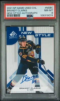 2021 SP Game Used CHL Brand Clarke New Style #NS-BC PSA 8 LA KINGS - Image 1 of 2