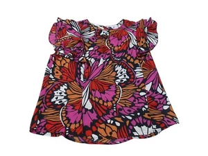 DR2 by Daniel Rainn Bluse Oberteil Damen XL Multi Schmetterling Rüschenärmel Rundhals - Bild 1 von 11