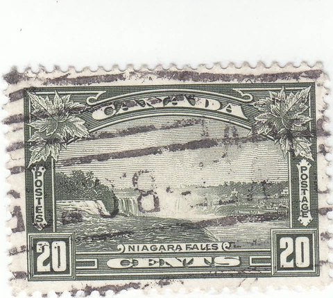 Canada - Scott #225 - 20 cent Olive Green - Used Cover