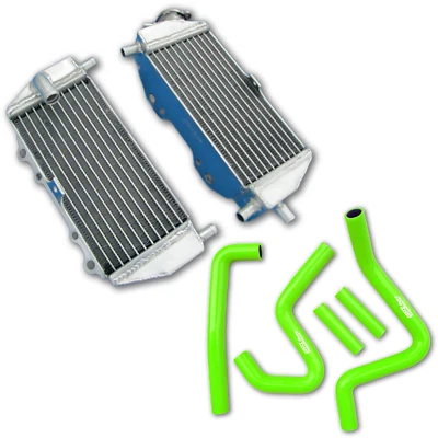 Aluminum Radiator & Green Hose For 1994-2002 Kawasaki KX125 KX250 1995 96 97 98 - Image 1 of 4