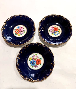 3 Schälchen, Echt Weimar Kobalt mit Handmalerei  ! ! ! - Bild 1 von 2