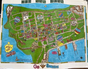 Puerto Rico, 1989, Vintage, "Old San Juan City Map Poster, 21" x 18" - Picture 1 of 15