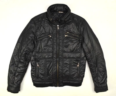 复古 Dolce Gabbana D&G 全拉链衬垫黑色夹克 2000 年代男式 50 码 — 第 1/4 张图片