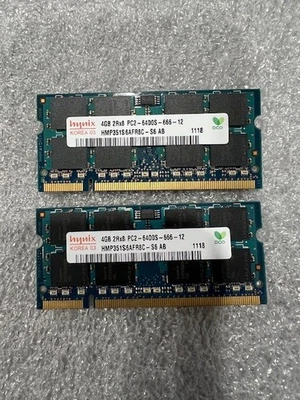 Hynix 8GB (2x4GB) PC2-6400S 2Rx8 Laptop DDR2 HMP351S6AFR8C-S6 AB *Tested working - Image 1 of 2