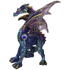 Blauer und lila Drache Statue Figur Mythical Fantasy Sammlerstück Statuette - Bild 1 von 2