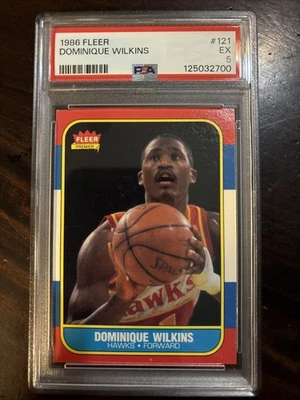 1986-87 Fleer - Dominique Wilkins #121 Rookie RC - Atlanta Hawks - PSA 5 - Image 1 of 2