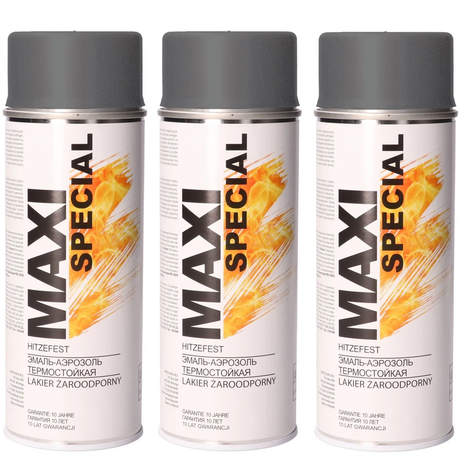 3x400ml Ofenlack Thermolack Motorlack Auspufflack hitzebeständig Anthrazit 800°C - Bild 1 von 4