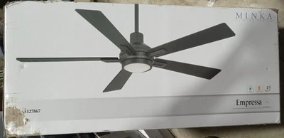 NEW Minka 54" Sweep Ceiling Fan Empressa Coal Finish 5 Blades LED Module 14 Watt - Image 1 of 4