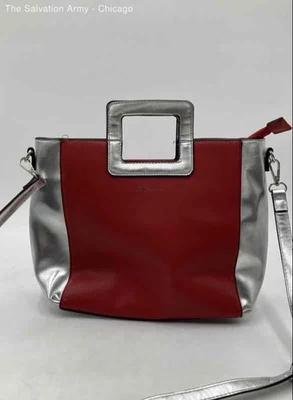 Bolso de hombro con correa desmontable de cuero rojo plateado BCBGeneration para mujer Foto 1 de 4