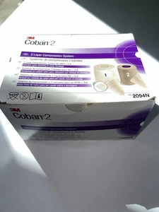 3M Coban 2, 2 Layer Compression Bandage System # 2094N w Nylon Stocking To Cover - Picture 1 of 2