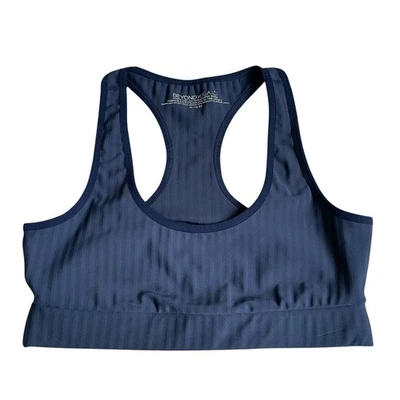 Beyond Yoga Work It Over Long Line Bra Navy Blue Size XL Athleisure Sporty - Image 1 of 4