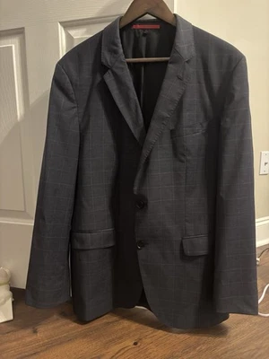 Blazer Abrigo Deportivo Hugo Boss Para Hombre Gris Oscuro A Cuadros - Talla 42R Estilo Clásico Foto 1 de 4