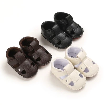Zapatos de bebé clásicos de cuero para bebé niño niña suela suave talla 1 y 3 (0-18 meses) Foto 1 de 4
