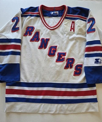 Vintage Brian Leetch New York Rangers Starter NHL Hockey Jersey White Large - Image 1 of 4