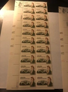1981 #’d Block of 20 JAMES HOBAN White House Architect 20 cent Stamps, MNH! - Picture 1 of 12
