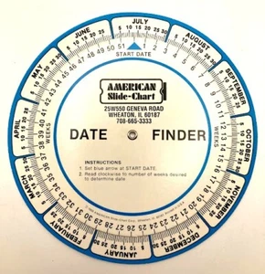 Vintage Datumsfinder Amerikanisches Diagramm Rund Werbung Top Zustand - Bild 1 von 2