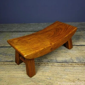 Old Tibetan Pear Wood Carved Wrist Pillow Pulse Pillow - Picture 1 of 9