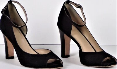 JOHNSTON & MURPHY размер 8 М черная замша (искусственная?) насосы d'Orsay с открытым носком - Изображение 1 из 4