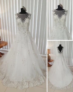 Wedding dress size 8, Ivory colour princess style dress - Picture 1 of 1