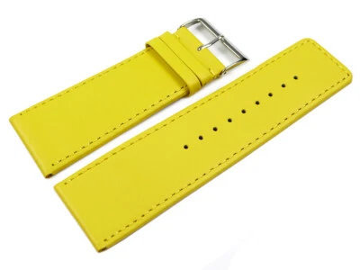 Bracelet de montre cuir de veau lisse jaune 30mm - Photo 1/2