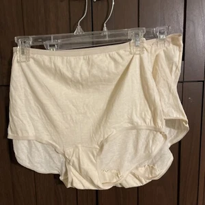 NWOT Women’s Cotton Granny Panties Beige Sz 10 Sissy Girlie Comfy 2 Pair - Picture 1 of 3