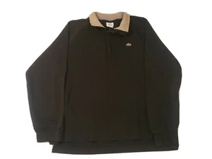 Men's Lacoste Black Cotton 1/4-Zip Pullover/Size 6(EU)/Medium - Picture 1 of 11