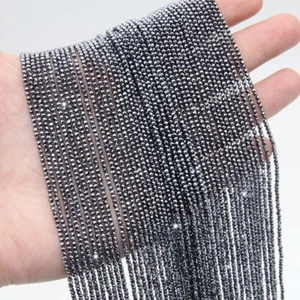 2 Strand AAA++ Silver Pyrite Micro Faceted Round 2-3MM Tiny Gemstone Beads 12.5" - Picture 1 of 5