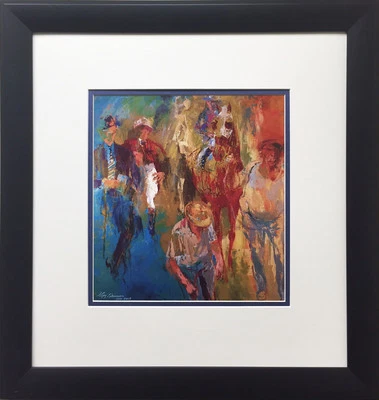 LeRoy Neiman "El Paddock" PERSONALIZADO MARCO Impresión Artística Caballos Ecuestres Secreriat Foto 1 de 3